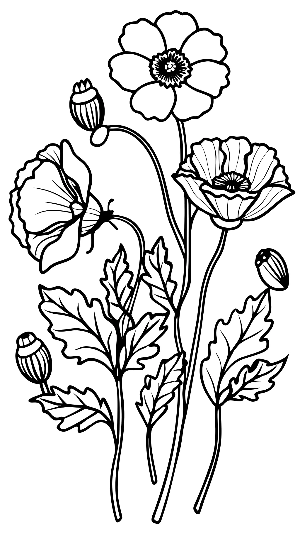 poppy coloring pages